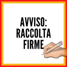 Raccolta firme per progetto di legge di iniziativa popolare.